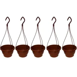 Set 5 ghivece suspendate Agronomat cu agatatori volum 2.5L 21cm dia...