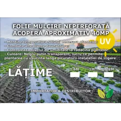 Folie pentru mulcire neperforata 15 microni 40mp / pachet