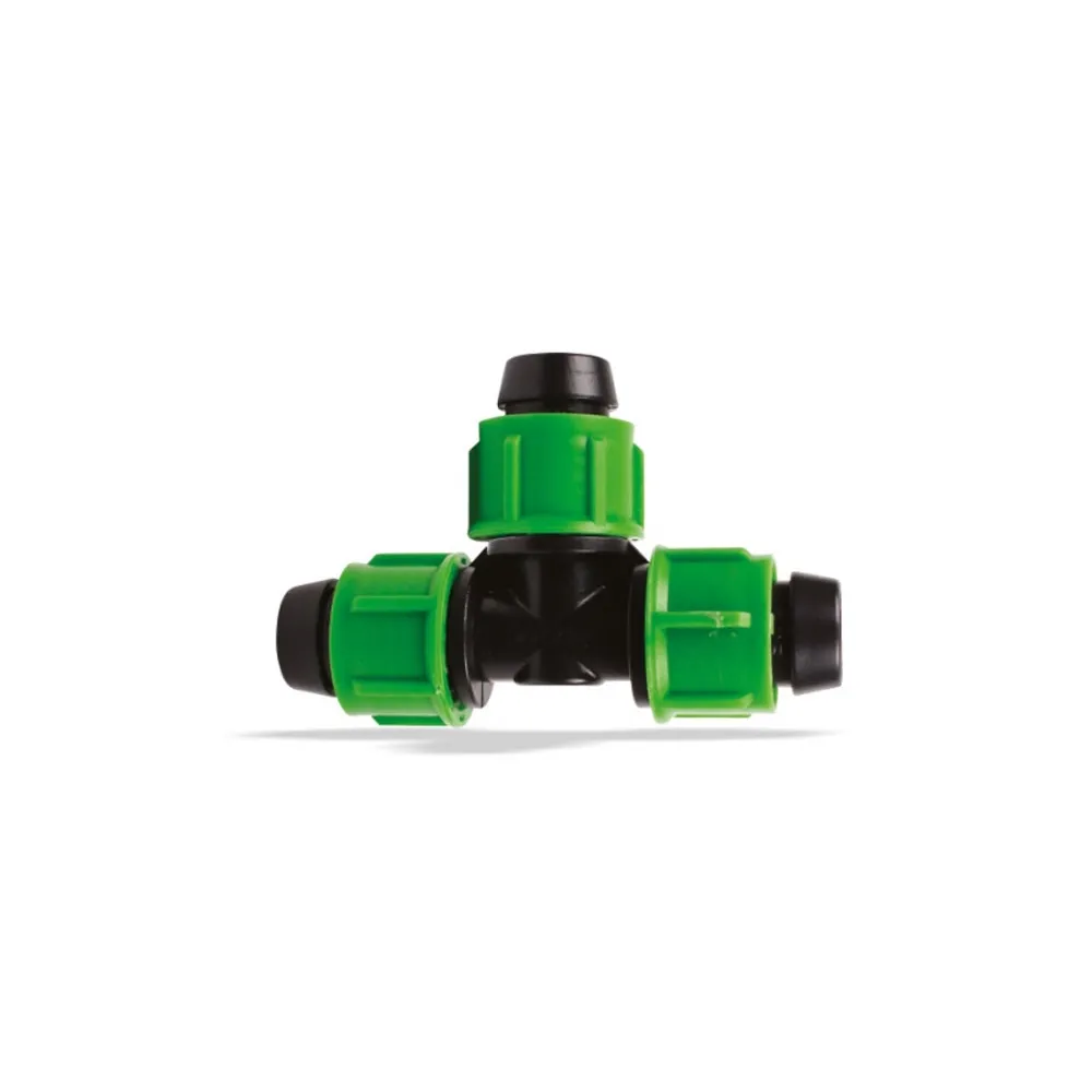 Teu pentru banda sau tub picurare 16mm cu piulita